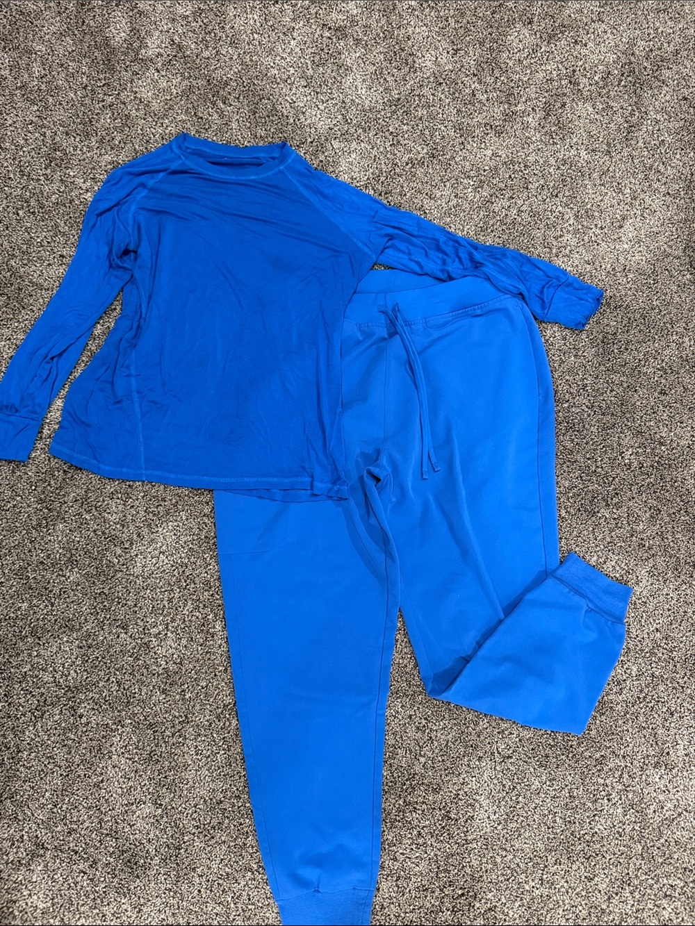 Bright Blue Long Sleeve Top & Jogger Scrub Set